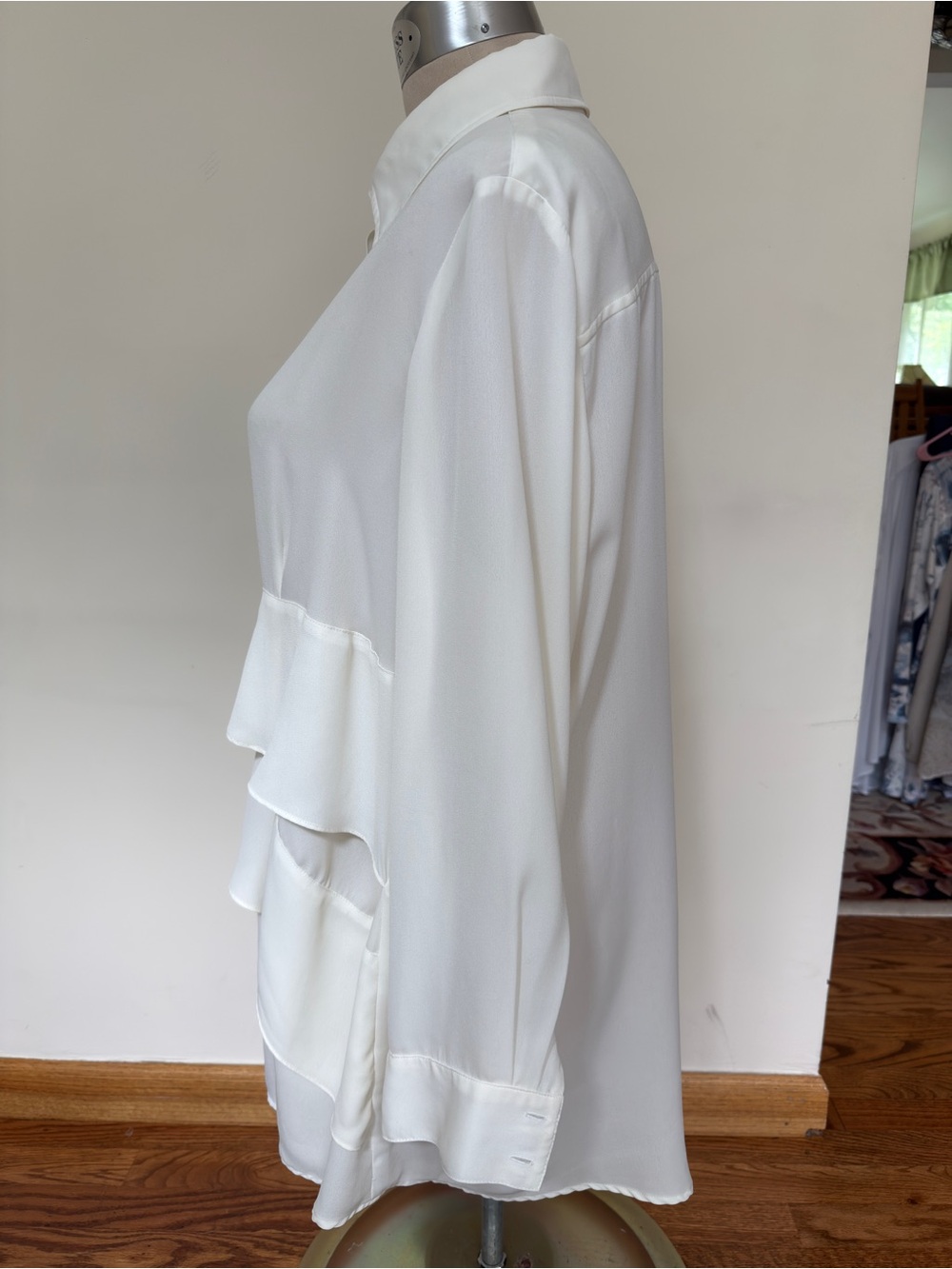 Finley Cream Ruffle-Tier Button-Down Shirt #182 - Picture 4 of 6